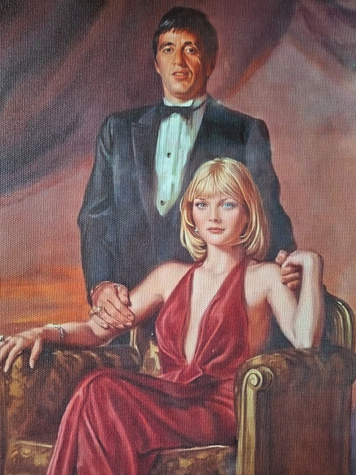 ¡Impresión artística en lienzo real Scarface! ¡Acabado brillante 11"x17"! Pacino! Foto 3 de 4