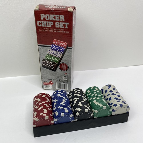 Poker Chip Set Cardinal 100 Heavy Weight Dual Toned Vegas Style Tray