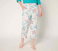 nicole by Nicole Miller Pull-On Textured Cropped Pant-Animal Stamps-XL-A689897