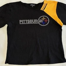 Women's Embellished Steelers Top - Size M - 1597