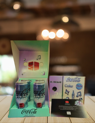 4pk Coca-Cola Zero Sugar K-Wave Limited Edition Specialty Box With Stickers