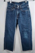 Levi Strauss 529 Boys 9 Blue Denim Jeans Low Loose Fit Straight Leg 22 1/2W 23L