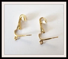 6 Clip On Earring Converters MADE IN USA Easy Pierced to Clip Gold