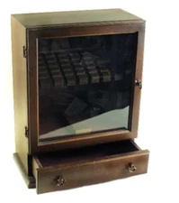 Kirk Stieff Old Annapolis Flatware Chest with 1 Drawer and Glass Door 18 7/8"