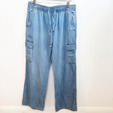 Social Standard by Sanctuary Coastal Blue Chambray Pull On Relaxed Cargo Pants