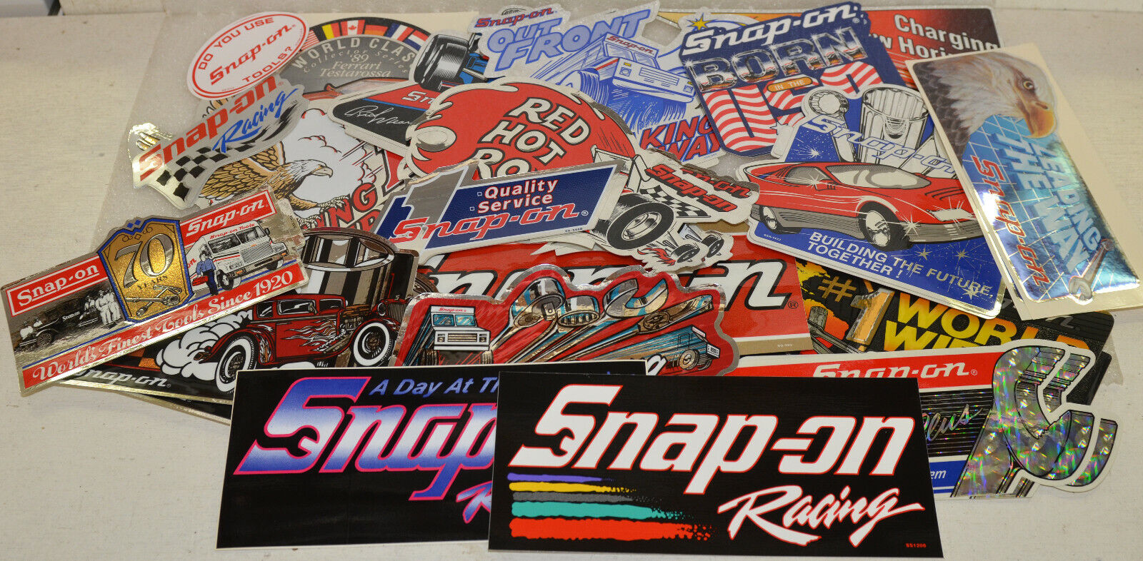 "NEW" Assortment Vintage Snap-on Tools Lot of (35) Tool Box Stickers Decals