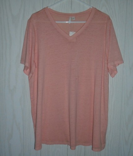 C Est. 1946 Apricot Orange Space Dye Sheer Short Sleeve Tee Top Plus 18/20W NWT - Picture 3 of 8