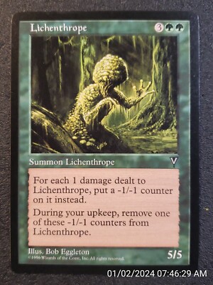 best green mtg cards 15 in 2026 Lichenthrope Visions UN-PLAYED Green Rare