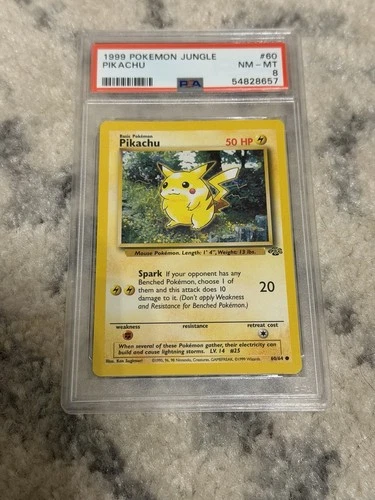 1999 Pokémon Jungle Pikachu #60 Common Psa 8