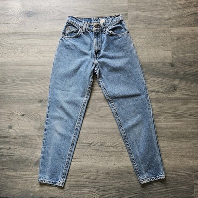 Levi's 950 Relaxed Fit Tapered Jeans Jugend Mädchen W25 L27 kurzes Bein blaue Waschung 