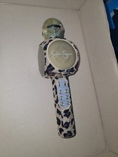 Jessica Simpson Leopard Microphone Bling Edition Wireless Bluetooth Karaoke GOLD