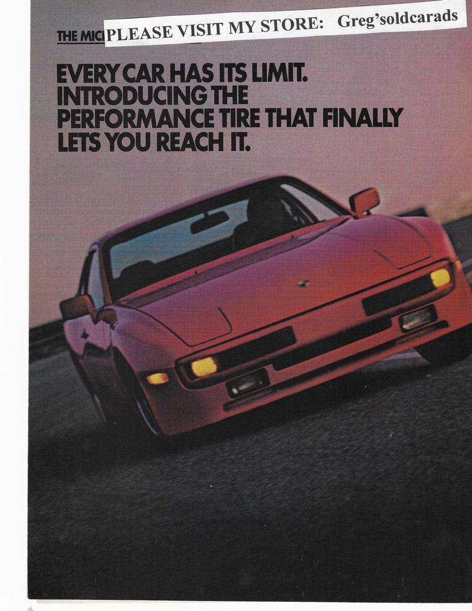 Original 1985 Porsche 944 featured in a 2 page Michelin Tire