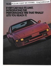 Original 1985 Porsche 944 featured in a 2 page Michelin Tire vintage print ad
