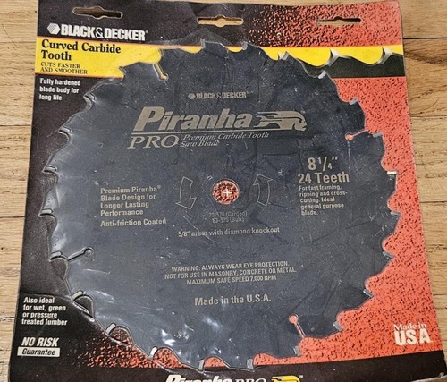 Black & Decker Piranha Pro 8 1/4” 24 Teeth Curved Carbide Tooth Made In ...