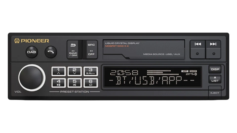 Pioneer SXT-C10PS DAB+ Bluetooth 1-DIN Retro Car Stereo Tape Deck Style Head Uni - Image 2 of 4