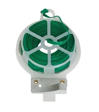 EXPERT GARDENER 60ft Poly-Coated Metal Twist Tie Dispenser for Plants • Green