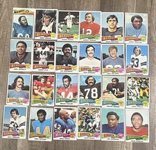 BIG VINTAGE 1970s FOOTBALL LOT (80 Cards) Mixed Years and Players Clean Cards 