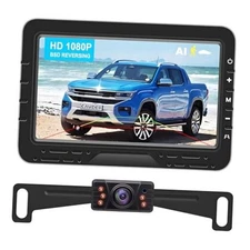 Backup Camera HD 1080P Wired Easy Setup Plug-Play Rear View License Plate 