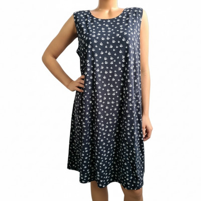 Tom Tailor Kleid Jerseykleid Damen Kurzarm blau gemustert bis 46 (9552) NEU