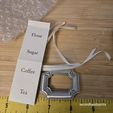 Longaberger PEWTER LABEL Tie On Flour Sugar Coffee Tea  NEW #20797