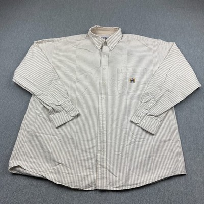 Cinch Shirt Men XL Beige Striped Long Sleeve Button Down Western Rodeo Cowboy