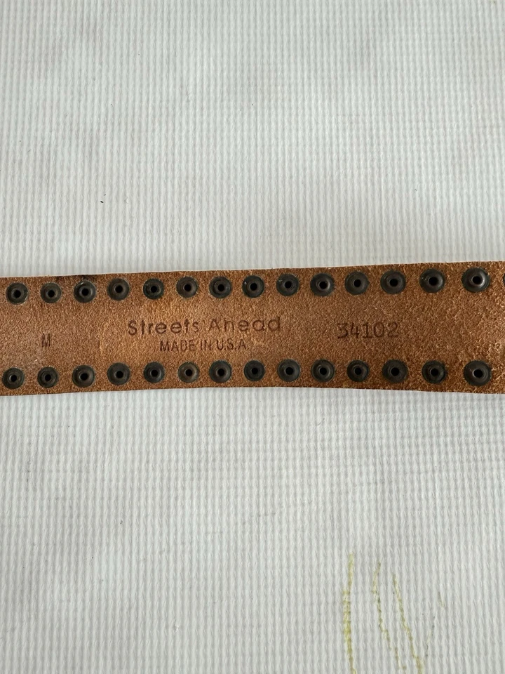 Cinturón De Colección Streets Ahead Mujer’s Tooled Rosa Rosas Cuero Tachonado Talla 41 Foto 4 de 4