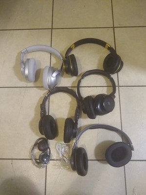 AS-IS Lot of Headphones Bluetooth Wireless Headphones tested work Android Apple