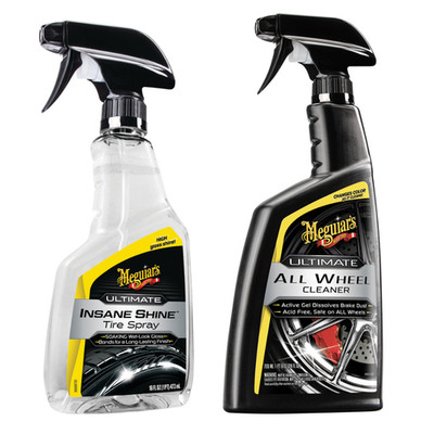 Meguiar's Ultimate Wheel Cleaner 709 ml + Ultimate Shine Tire Spray Reifenpflege