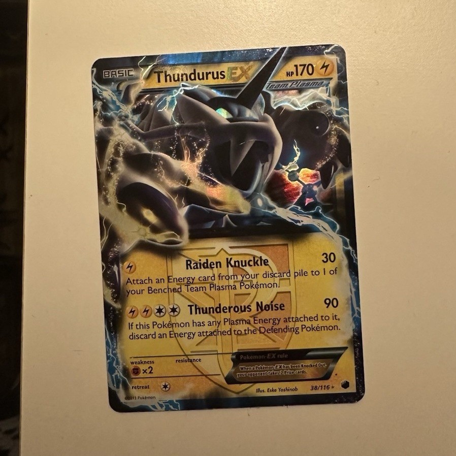 Pokémon Thundurus EX Team Plasma Ultra Rare Holo 38/116 Plasma Freeze 170 HP