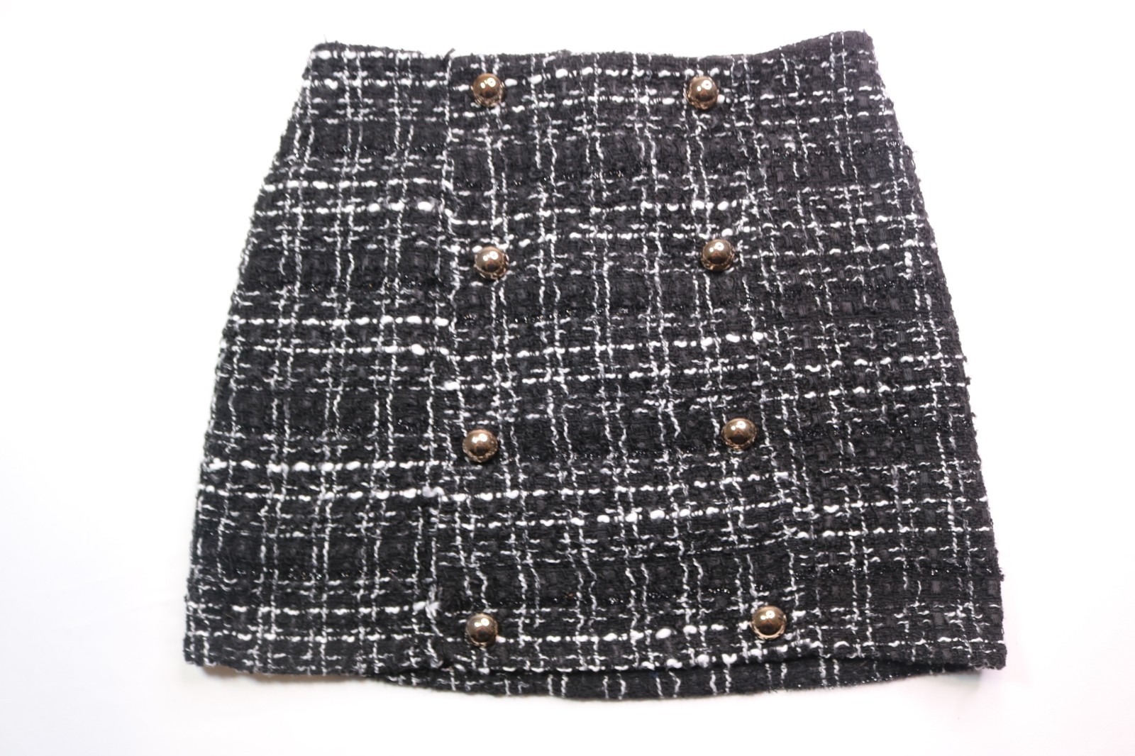 SHEIN Womens 100percent Polyester Mini SKIRT - Size M - Color Black & White image 2
