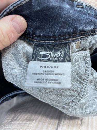 Jeans donna Silver Suki Surplus lavaggio scuro ricamato bootcut taglia 30/32 - Foto 4 di 7
