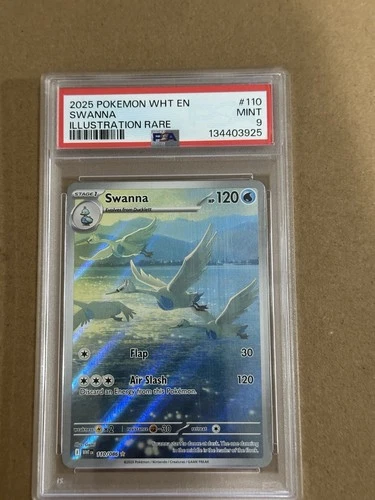 Pokémon TCG Swanna 110/086 Sv11w: White Flare Holo Illustration Rare PSA 9