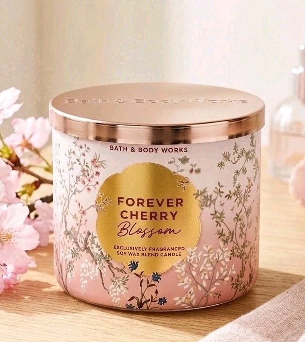 Bath & Body Works Forever Cherry Blossom 3-Wick Candle | eBay