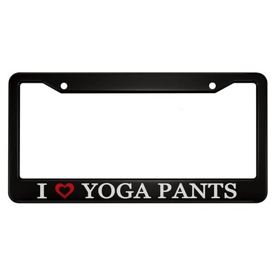 oFloral I Love Yoga Pants Aluminum Alloy License Plate Frame Red Heart ZY-06