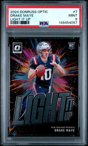 2024 PANINI DONRUSS OPTIC LIGHT IT UP #7 DRAKE MAYE ROOKIE RC PSA 9