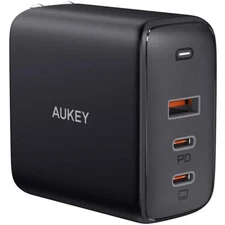 AUKEY PA-B6S Omnia Mix3 GaN 3-Port USB-C USB-A PD High Speed Charger 90W - Black