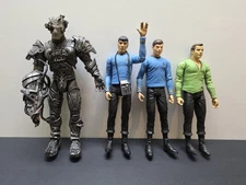 Lot Of 4 Art Asylum Star Trek Action Figures Dr McCoy, Mr. Spock, Cpt Kirk, Borg