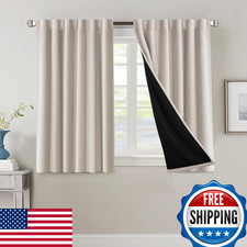 H.VERSAILTEX 100 Blackout Curtains for Bedroom w/Liner, Full Room Darkening