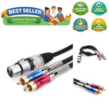 XLR to RCA Y-Cable -1.6 feet/50cm, XLR Female to Dual RCA Adapter Y-Splitter ...