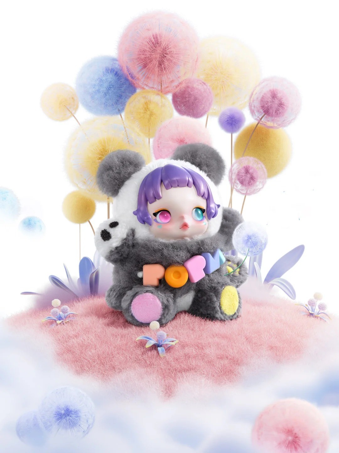 Skullpanda Lazy Panda Different Colors Plush pendant 15th Anniversary Toy 