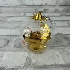 Resl Lenz W Germany DOVE Foil Spinner Glass Christmas Ornament Mid Century