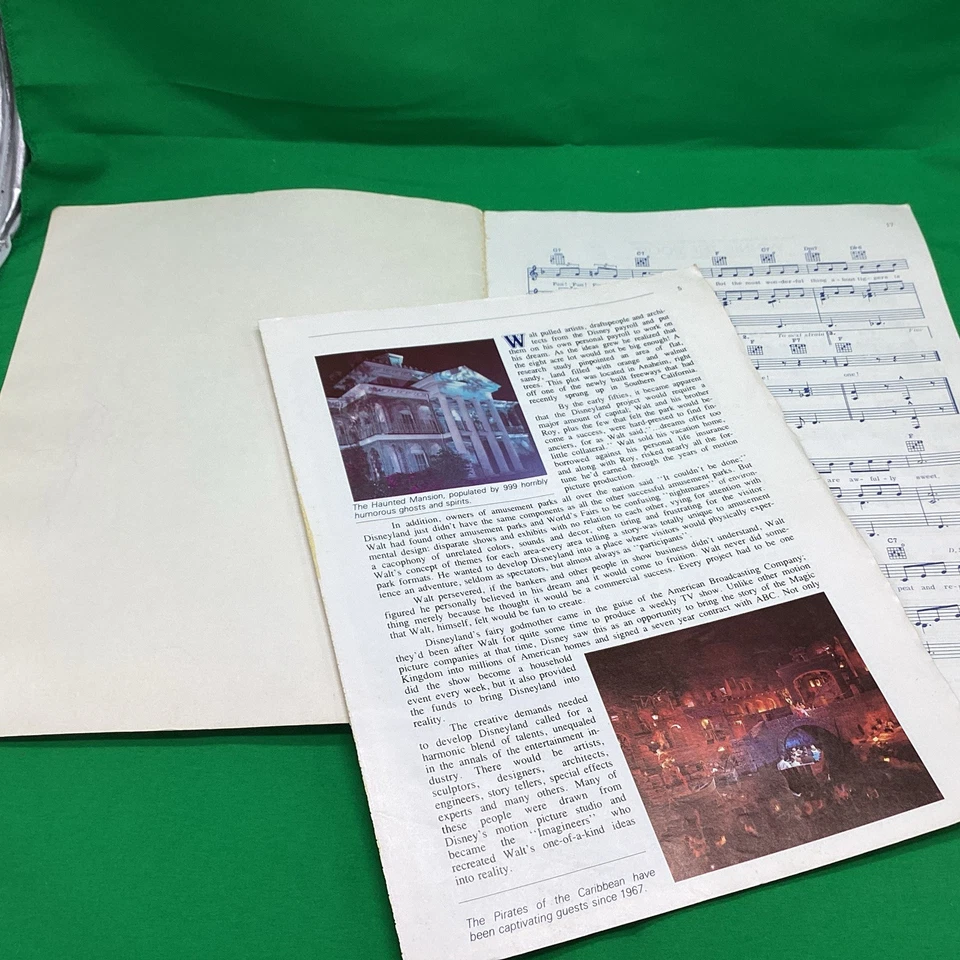Disneyland 25th Anniversary Songbook Sheet Music Book 1980 Disney Park, partial - Image 2 of 4