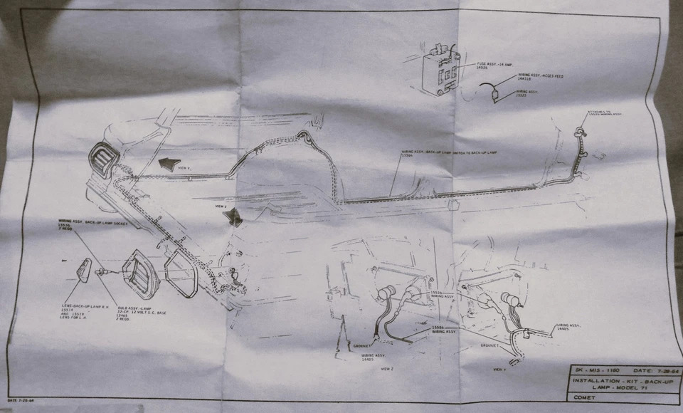 1965 Mercury Comet Wagon NOS Backup Lamp Kit---Complete - Image 3 of 4