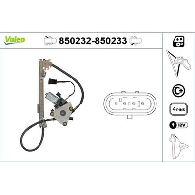 Fensterheber Valeo 850232 für Lancia Hinten Links
