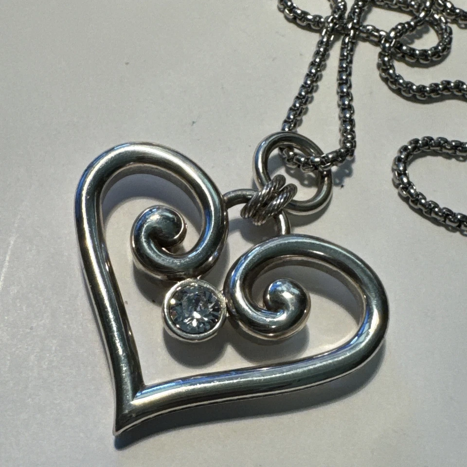 Брайтон серебро покрытием кристалл Алькасар дуэт сердце подвеска ожерелье ювелирные изделия 24» - Изображение 2 из 4