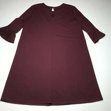 ABS Collection Dress Womens Size 10 Shift Maroon Flared Cuffs Stretch Unlined