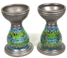 Rosenthal Netter Candle Holders Italian Hand Made by Bitossi MCM c1960's 6" tall