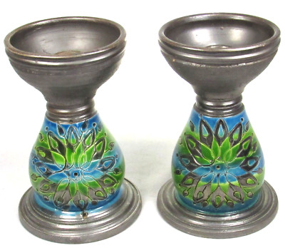 Rosenthal Netter Candle Holders Italian Hand Made by Bitossi MCM c1960's 6'' tall