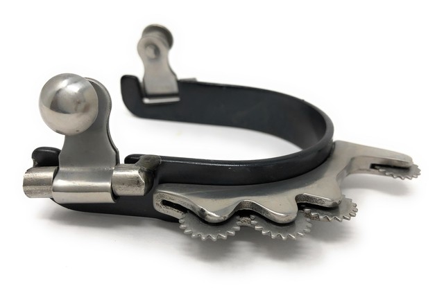 Barrel Racing Bumper Spurs With Horizontal Rowels Black Steel Mens ...