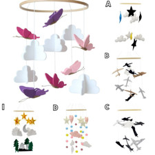 Baby Crib Mobile Cartoon Nursery Hanging Decor Wood Wind Chime for Girls Boy